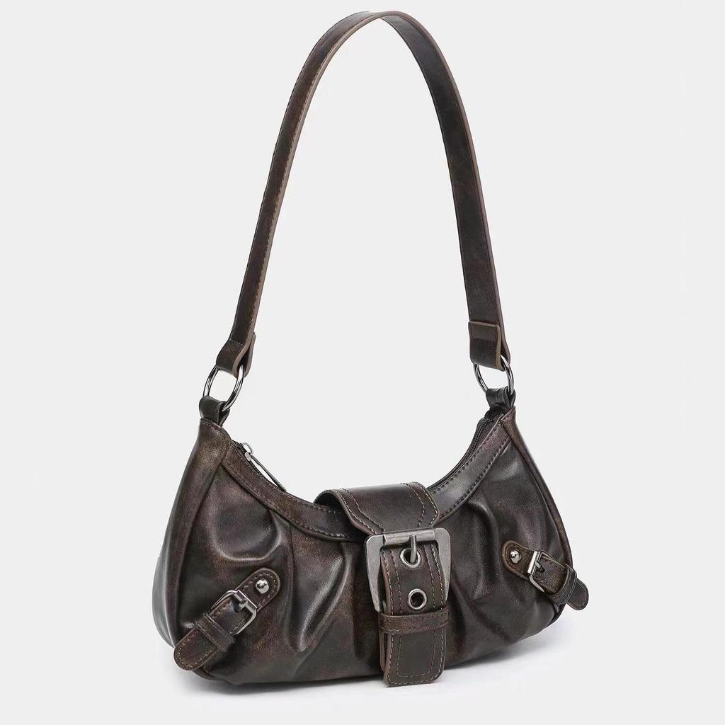 Maillard Retro Pleated Shoulder Bag - Trendy Wasteland Style for Women