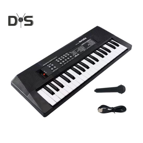 

Детская электронная пианино-клавиатура с микрофоном, 37 клавиш, многофункциональный музыкальный инструмент, игрушка для малышей, мальчиков и девочек, питание от USB-батарейки, обучающая чёрный