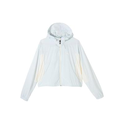 Logo Color Block Hooded Zip-Up Comfortable Casual Jelly Sports Long Sleeve UV Protection Cool Feeling Sun Protection Women Tops 628376-23