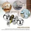 Silver Stainless Steel Ball Door Knob Lock Set with 3 Keys for Bedroom and Bathroom Privacy Doors, Polished or Satin Finish