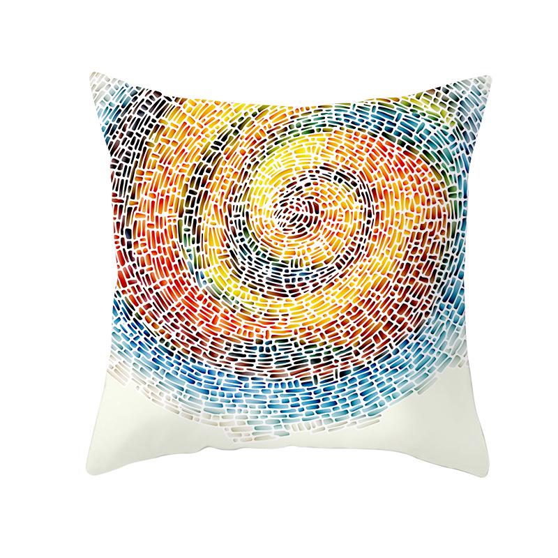 Home Decoration Geometric Space Printed Pillow Cover Colorful and Bright Sofa Cushion Cover