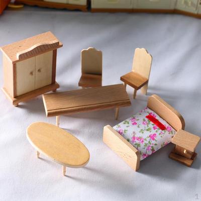 Dollhouse Set Wooden Miniature Decor :12