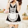 Sexy Maid Servant V-Neck Dress + Headband + Panties 3 Pieces Cosplay Sleepwear