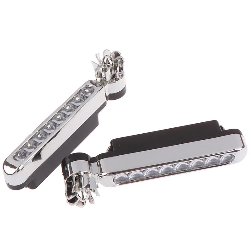 1Pcs Wind Powered 8 Led Car Drl Daytime Running Light Fog Warning Auto Head Lamp