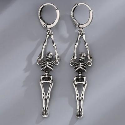 Kupfer Ohrring für Damen Skelett Totenkopf Hängend Vintage Hip Hop Trend Schmuck Halloween Geschenk Dropshipping Hohe Qualität