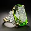 Luxurious Sparkling Square Green Color Inlaid Zircon Ring, Women's Retro Classic Holiday Accessory Jewelry