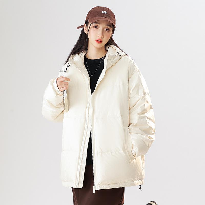 Men's Winter Casual Sports Down Jacket Hooded Warm Solid Color Windproof Couple Teen Jacket Trendy Winter Wear