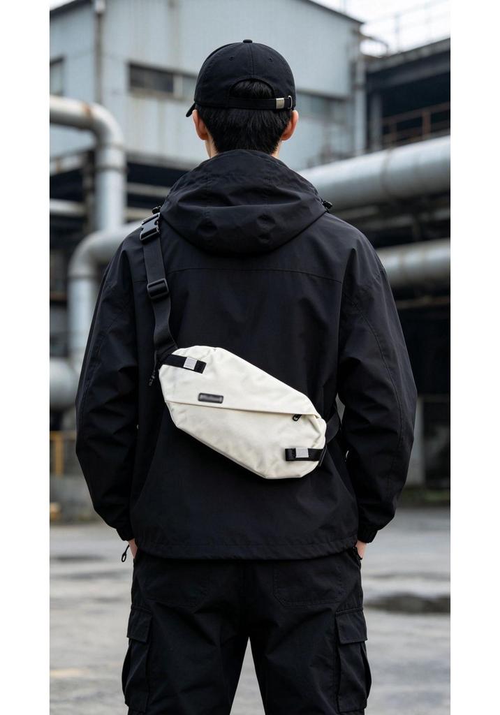Japanese Neutral Crossbody Men's Trendy Functional Shoulder Bag - Versatile Sports Casual Chest and Waist Bag for Couples