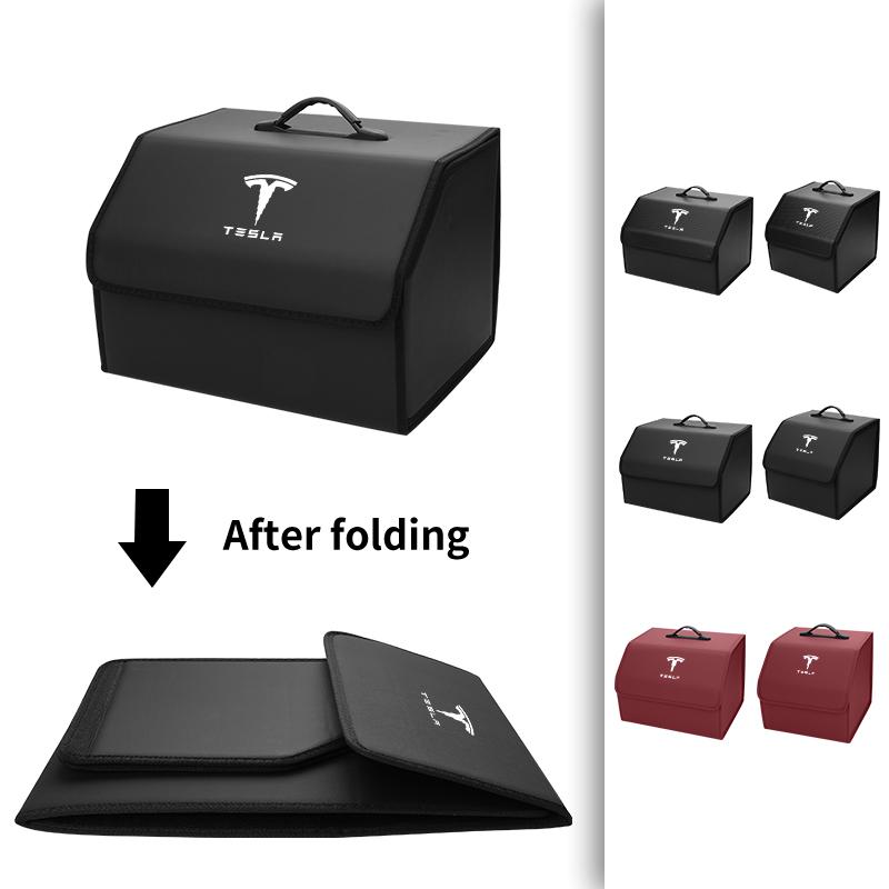 Car Valve Trunk Storage Box Organizer Foldable Stowing Tidying Container Bag For Tesla Model 3 Y S X 2021 Roadster Cybertruck