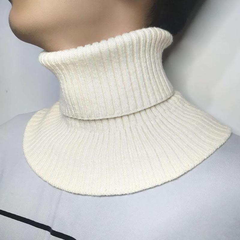 Sciarpa da uomo in tinta unita autunno inverno morbida collo collo finto sciarpe lavorate a maglia moda calda