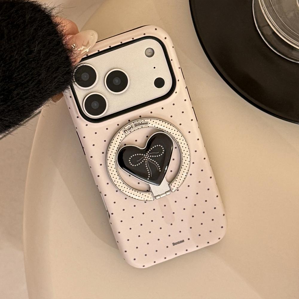 Pearl Bow Is Suitable for Apple 16 Mobile Phone Case IPhone17promax Film 14 Korean 11 Magnetic Bracket