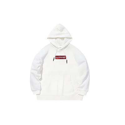 Li Ning Casual Sports Hooded Pullover Sweatshirt Women Sweatshirt Off-White AWDQ678-3