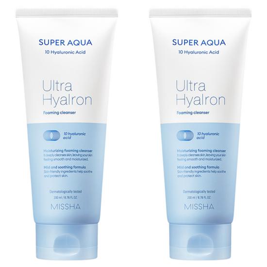 MISSHA Super Aqua Ultra Hyalron Cleansing Foam 200ml (2 Pack) Cleansing Foam 200ml (2 Pack)