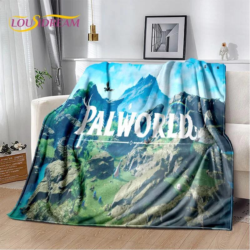 Coperta Palworld Gioco Cartone Animato 3D, Morbida Coperta Plaid per Casa Camera da Letto Letto Divano Picnic Viaggio Ufficio Coperta di Riposo Bambini