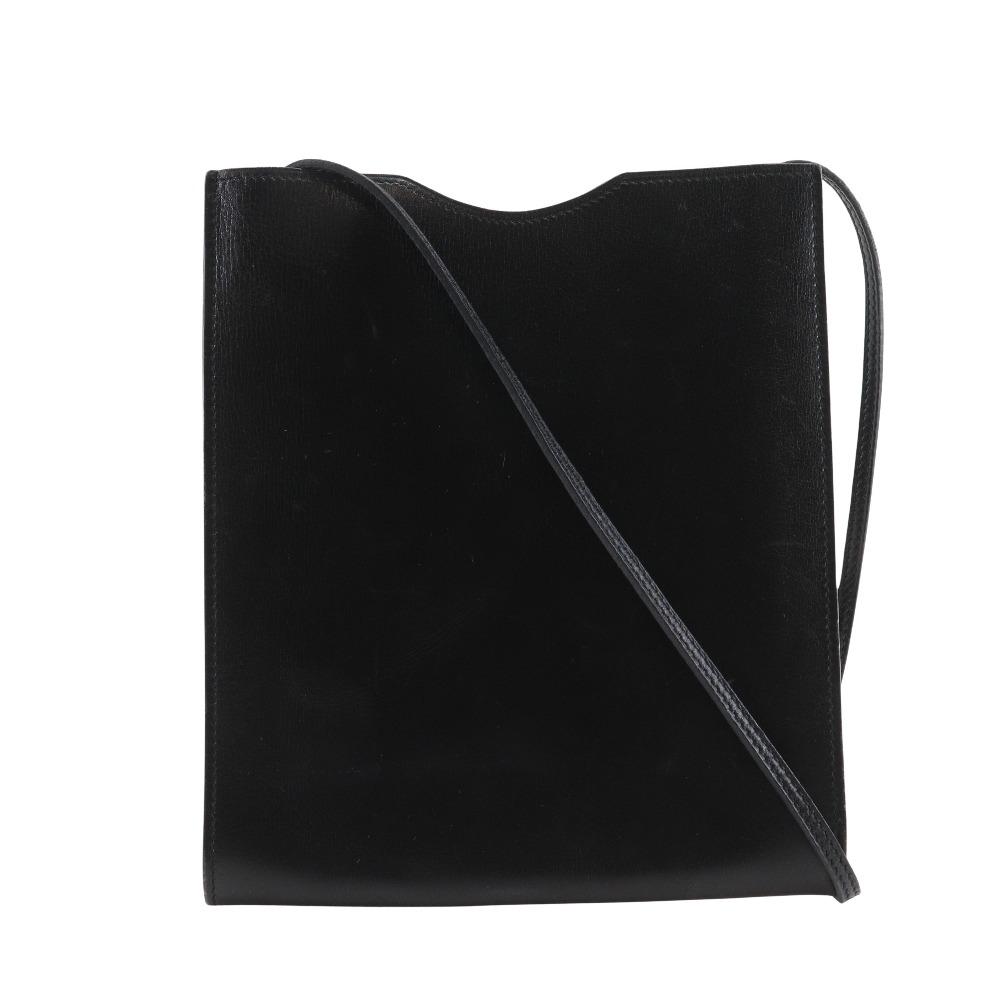 HERMES Onimetu Shoulder Bag black Calfskin unisex Used