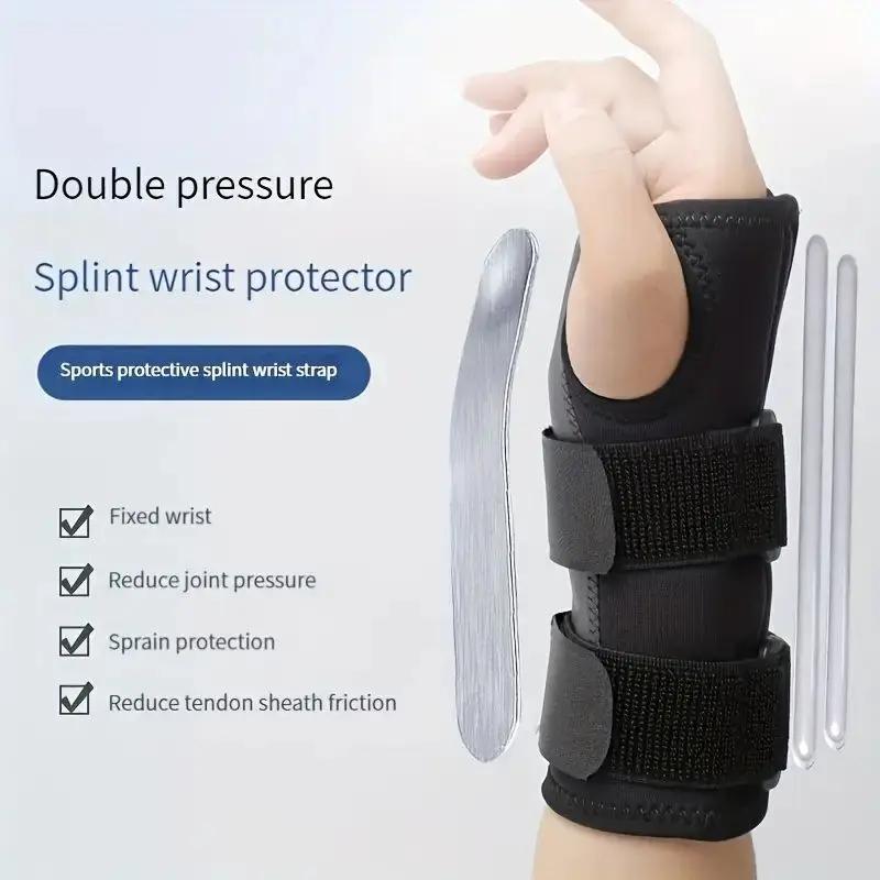 Support de Poignet Bande Renforcée avec Barre en Acier Enveloppe Élastique Respirante de Qualité Médicale pour Stabilisation et Compression