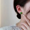 The New Fashion Four-leaf Clover Cat's Eye Stone Earrings Small Exquisite Earrings Temperament