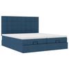 Ottoman Bed with Mattresses Blue 180x200 Cm Fabric