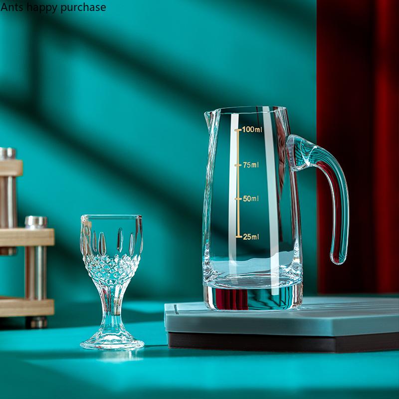 White Wine Glass Dispenser Set with Wooden Cup Holder Wine Sets Shot Glass Set Flagon Spirit Glass Hip Flasks Bar Drinkware