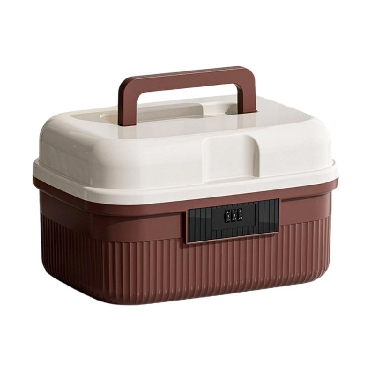 Private Document Storage Box With Combination Lock Water Resistant Construction Travel Ready ABS Durable Housing