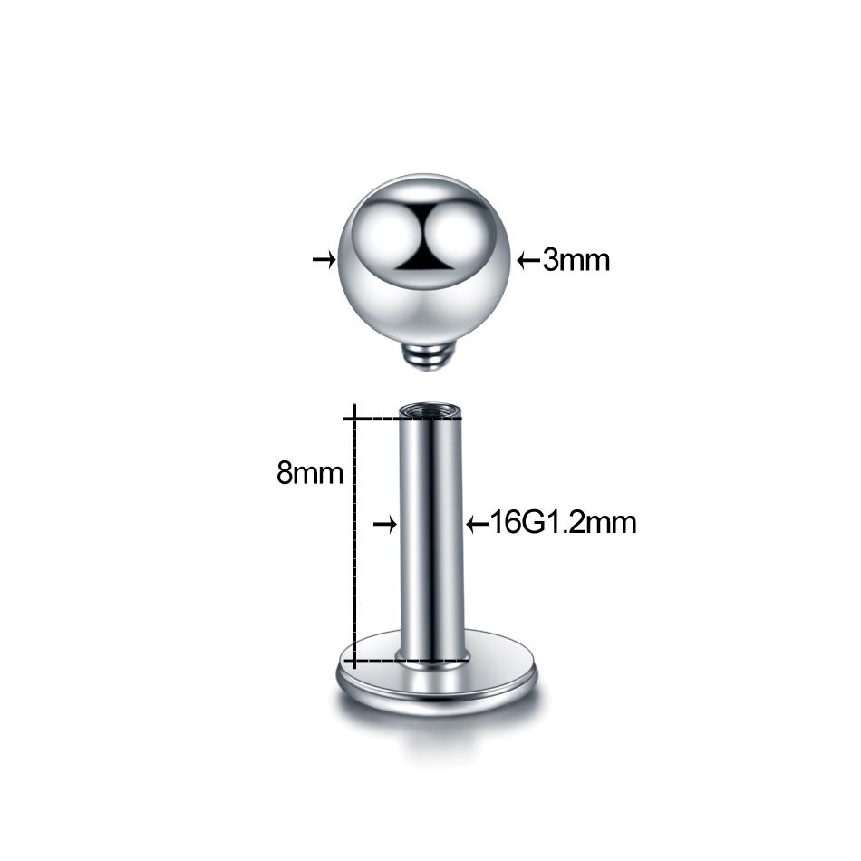 1PC G23 Titanium Labret Piercing Ear Cartilage Earrings Moon Heart Cross Tragus Stud Helix Piercing Punk Body Jewelry 16G 1.2x8mm