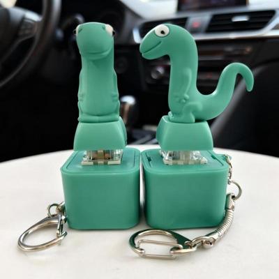 Klíčenka se zvukem hadího knoflíku s barevnými světly, dobíjecí, zvířecí klávesnice, Fidget Clicker, úleva od stresu, závěsná ozdoba