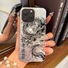 Cover Posteriore in Acrilico con Bordo in TPU per iphone 17 Pro Air 14 11 XR 13 16 Plus 12 15 18 Pro Max XS Max Fantasia Drago Custodia Antiurto