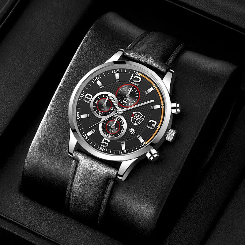 Belt Watch Men'S Calendar Luminous Quartz Watch