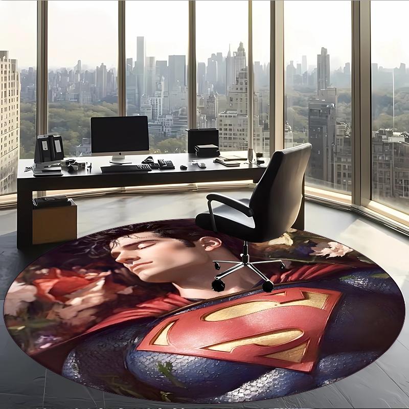 Superuomo (1) Tappeto Rotondo per Ufficio Tappeto Decorativo per Pavimento per Ufficio Camera da Letto Soggiorno e Spazio Domestico