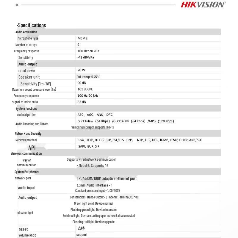 Hikvision 20W Network Speaker (CN version)
