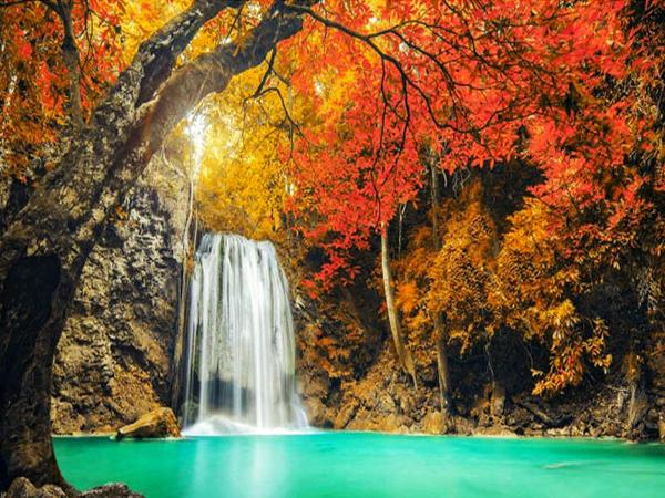5D Diamond Painting Waterfall Full Square Round Diamond Embroidery Mountain Landscape Rhinestone Picture Home Decor