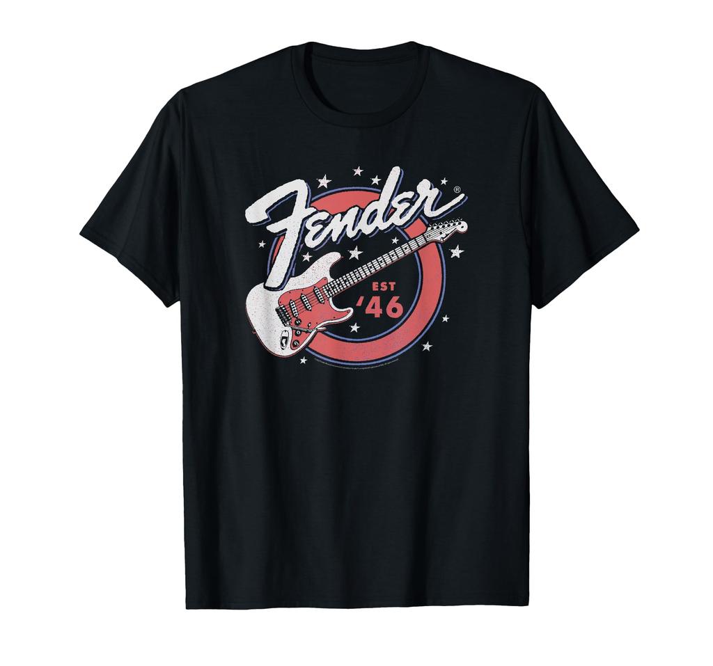 Fender Est Star Spangled Classic Logo Distressed '46 T-shirt