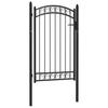 Garden Gate EMMEN with Arched Top Steel 100 X 106 Cm Black