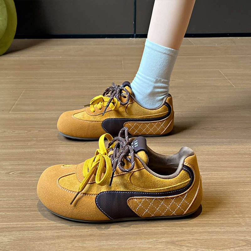 Popular Niche Thick Baseplate Shoes Women's Retro German Training Shoes 2025 New Autumn Bread Shoes Versatile Casual Sports Shoes