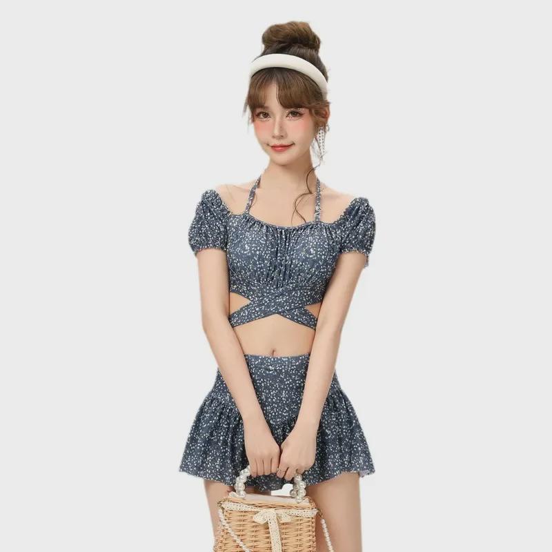 Women's Slim Fit Skirted Swimsuit - Modest, Fairy Style for Small Busts