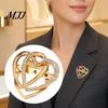 Versatile Brooch Double Layered Love Heart Brooch, Rhinestone Lapel Pin for Men Corrosion Resistant Jewelry Women, Decorative Badge Clothes