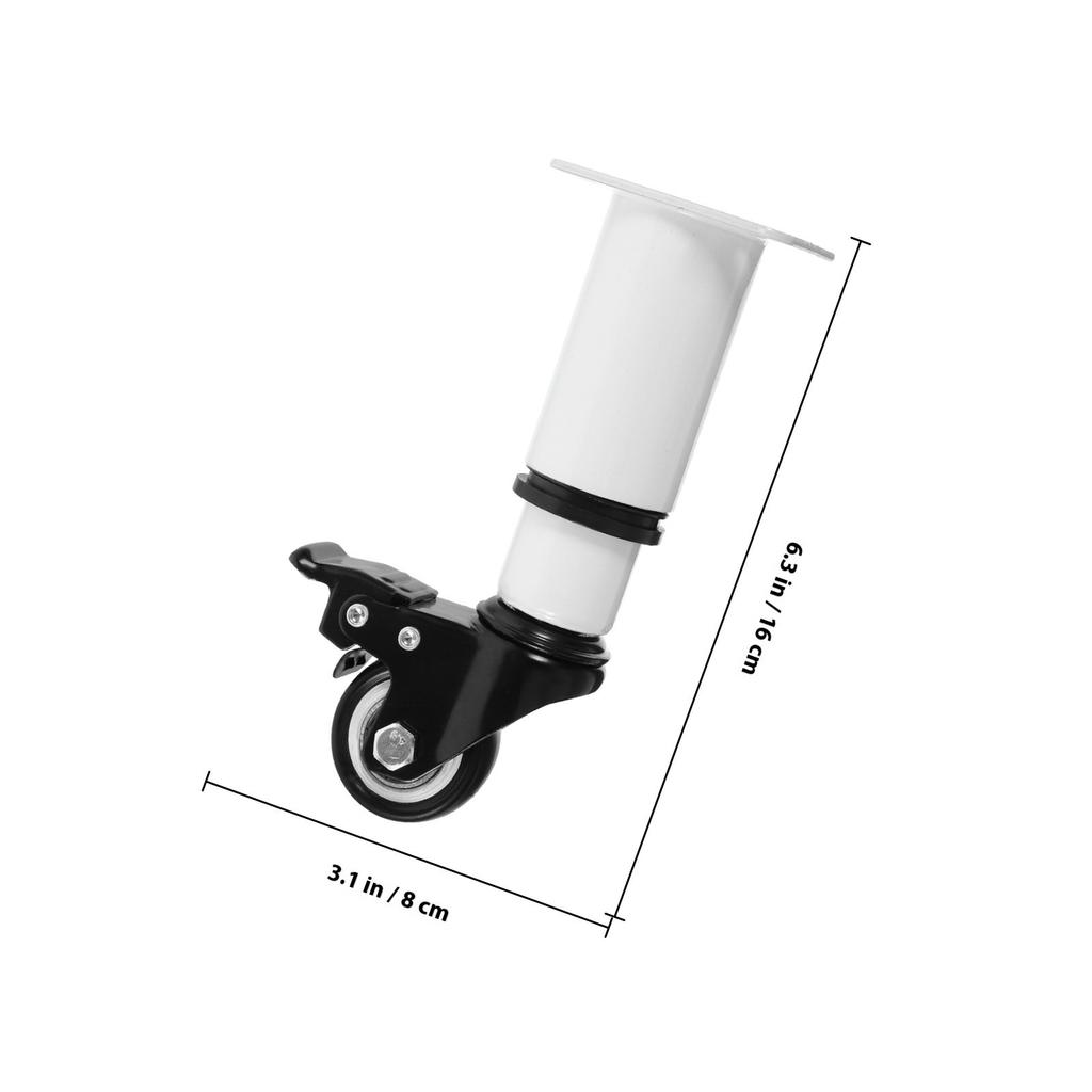 4Pcs Premium Adjustable Metal Legs with Casters for Furniture Tables Desks Dressers Sofas Beds Coffee Tables Table
