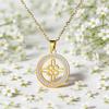 Fashion Witch Knot Necklace Celtic Irish Round Pendant Necklace with Rhinestones Women's Clavicle Chain Lucky Jewelry Party Gift