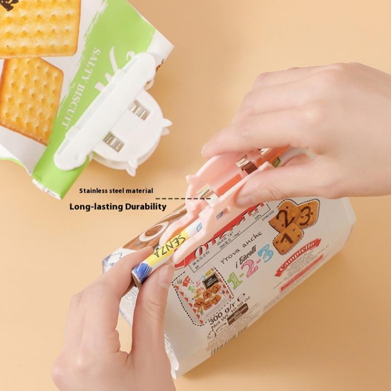 3 Pcs Portable Plastic Food Seal Clip Kitchen Snack Bag Milk Powder Moisture Proof Fresh Keeping Bag Clip For Home And Travel Use