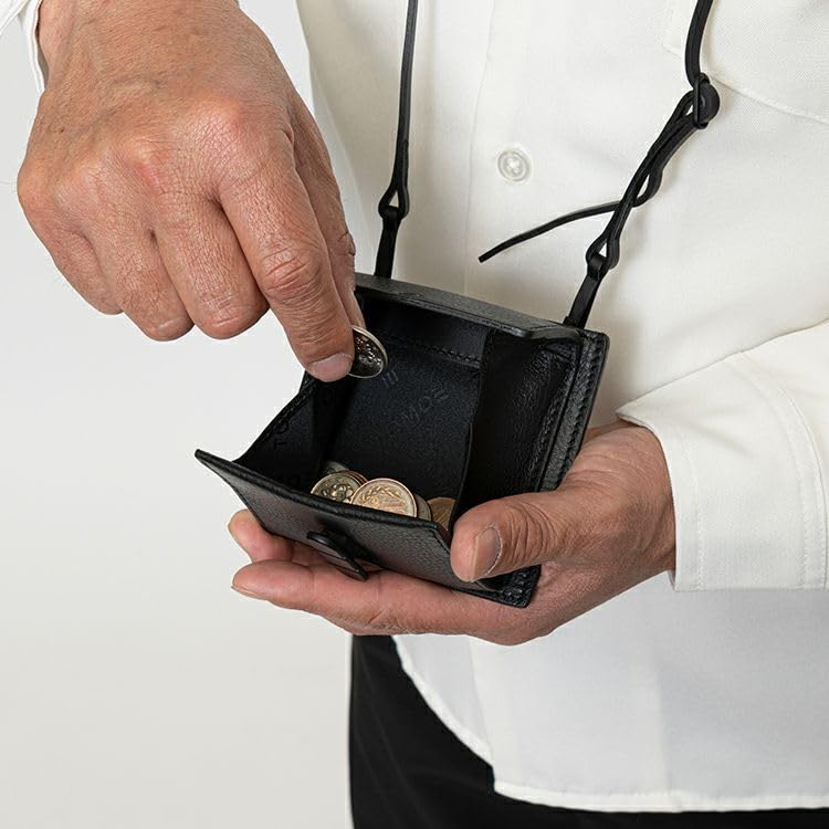 Official Neck Wallet Made by Baseball Glove Manufacturer Genuine Leather Wallet Sacoche Shoulder Bag Pouch Compact Wallet Small Crossbody UTILITY CDC