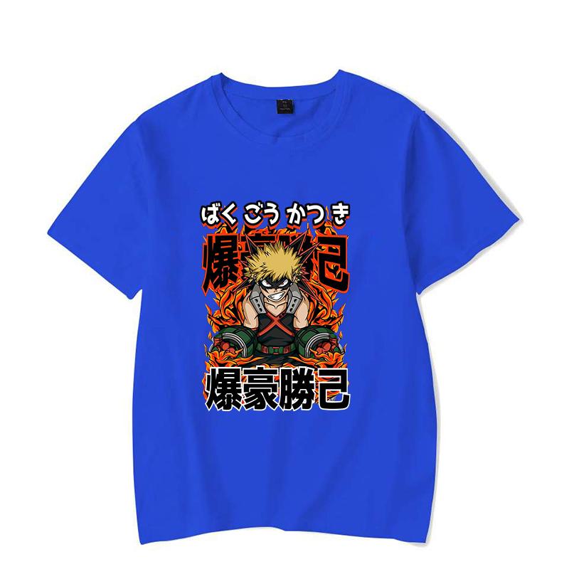 Vtipné tričko s potiskem Bakugou Katsuki Dámské Pánské Letní Ležérní Tričko s krátkým rukávem Módní Volné Topy Anime Trička