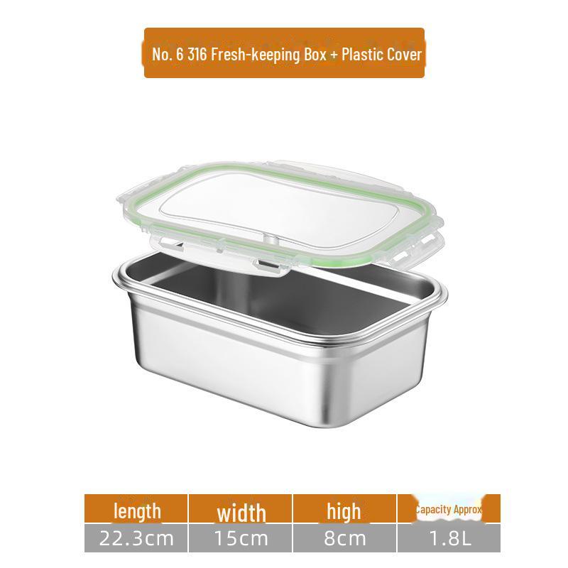 

Ланч-бокс из нержавеющей стали 316 с крышкой для сохранения свежести — большая емкость для хранения продуктов