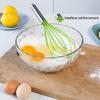 1/5Pcs Silicone Steel Whisk Stainless Handle Dishwasher Safe Ergonomic Design with Hanging Hole