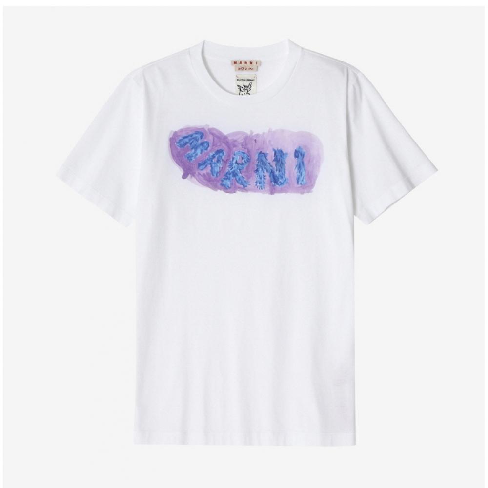 Marni Humu0198pb UScv02 Hmw01 Graphic Logo Men S Short Sleeve Tee