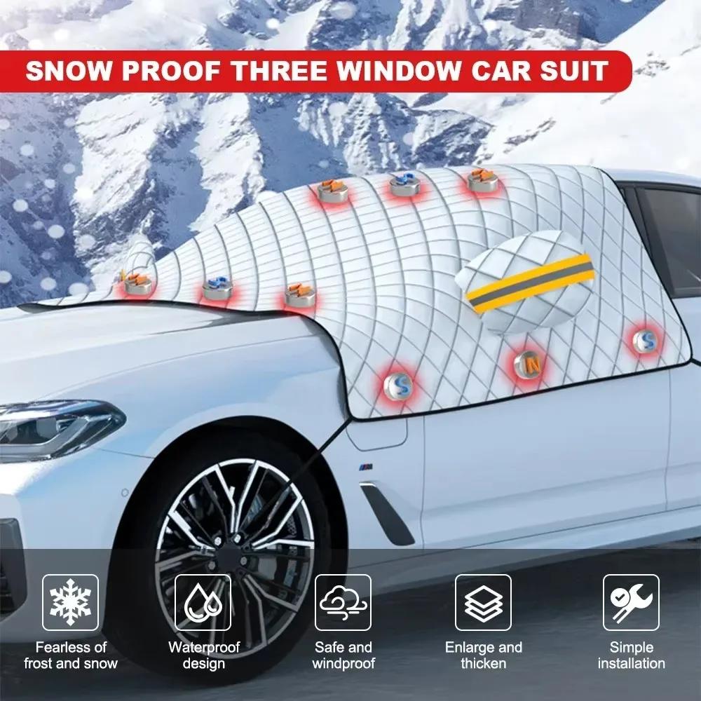 Magnetic Car Windshield Cover Winter Ice Snow Dust Frost Guard UV Protector Car Front Window Sun Shade Outdoor Cover