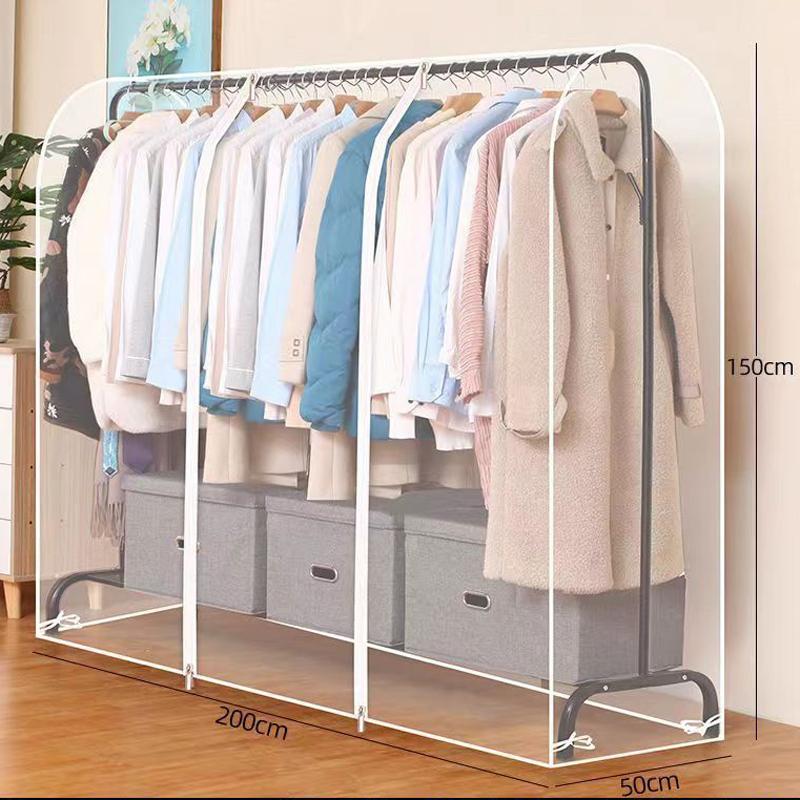 Household Fully Transparent Hanger Clothing Dustproof Hanging Bag Fully Enclosed Zip Style Coat Down Jacket Suit Dustproof Cover