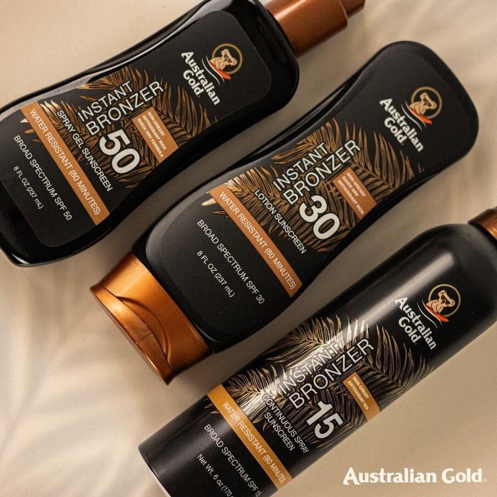 Australian Gold Gel Sunk Spettro Ampio SPF 15 Con Abbronzante Istantaneo 237ml