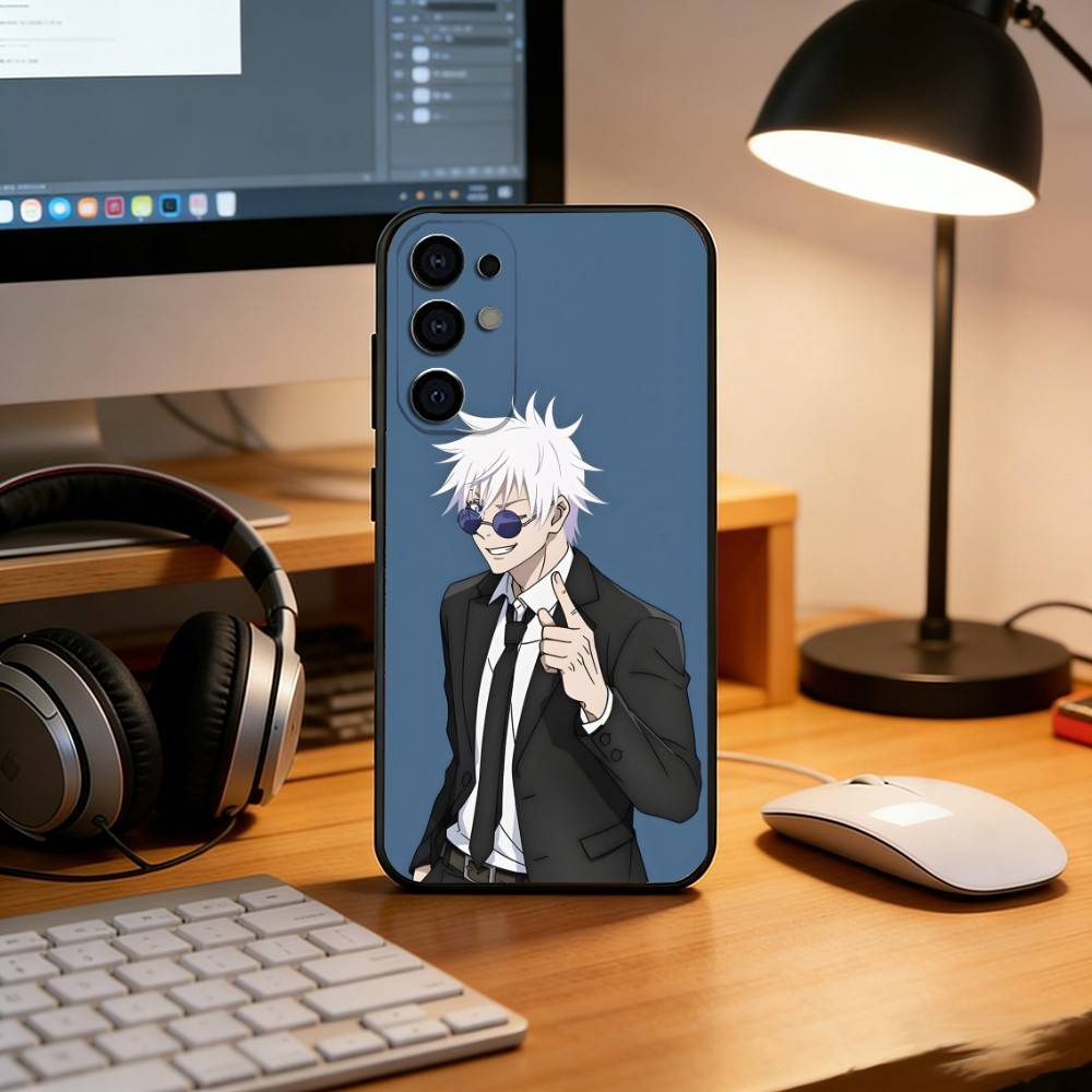 Anime J-Jujutsu Kaisen S-Satoru Gojo Phone Case Black Silicone Soft For Samsung S25,S24,S21,S22,S23,S30,Ultra,S20,Plus,Fe,Lite