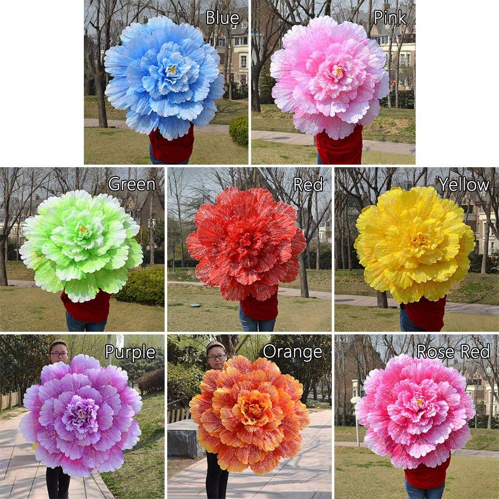 Ombrello da ballo da 70 cm in bambù Fai da te Ombrello Peonia Multicolore Fatto a mano Classe d'arte scenica Classico Brolly da viaggio