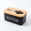 Hot Sale Ceramic Butter Box Sets with Bamboo Lid & Knife Airtight Butter Keeper for Home Kitchen Countertop Breakfast Tableware
